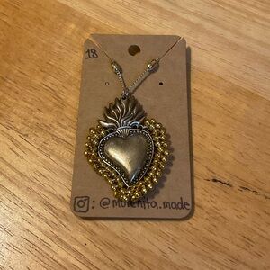 Sacred Heart Gold Pendant Necklace